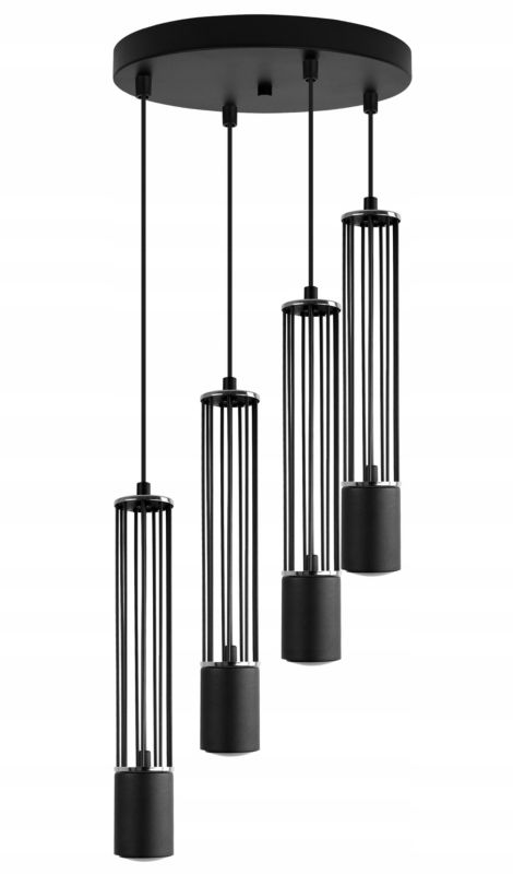 Lampa sufitowa wisząca Light Home LH Aria 4x GU10 okrągły czarny/srebrny 1szt.