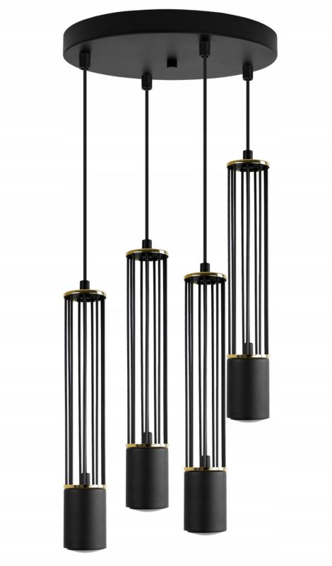 Lampa sufitowa wisząca Light Home LH Aria 4x GU10 okrągły czarny/złoty 1szt.