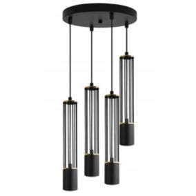 Lampa sufitowa wisząca Light Home LH Aria 4x GU10 okrągły czarny/złoty 1szt.