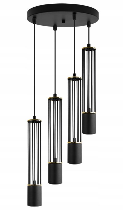 Lampa sufitowa wisząca Light Home LH Aria 4x GU10 okrągły czarny/złoty 1szt.