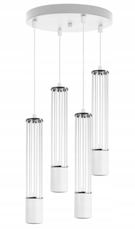 Lampa sufitowa wisząca Light Home LH Aria 4x GU10 okragły biały/srebrny 1szt.