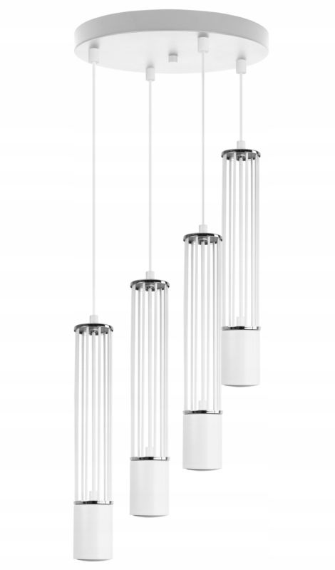 Lampa sufitowa wisząca Light Home LH Aria 4x GU10 okragły biały/srebrny 1szt.