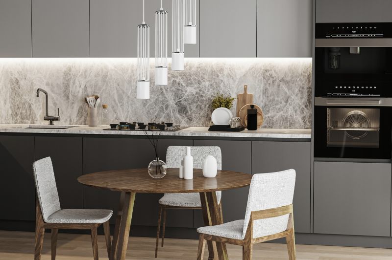 Lampa sufitowa wisząca Light Home LH Aria 4x GU10 okragły biały/srebrny 1szt.