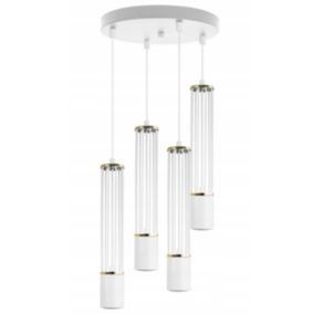 Lampa sufitowa wisząca Light Home LH Aria 4x GU10 okragły biały/złoty 1szt.