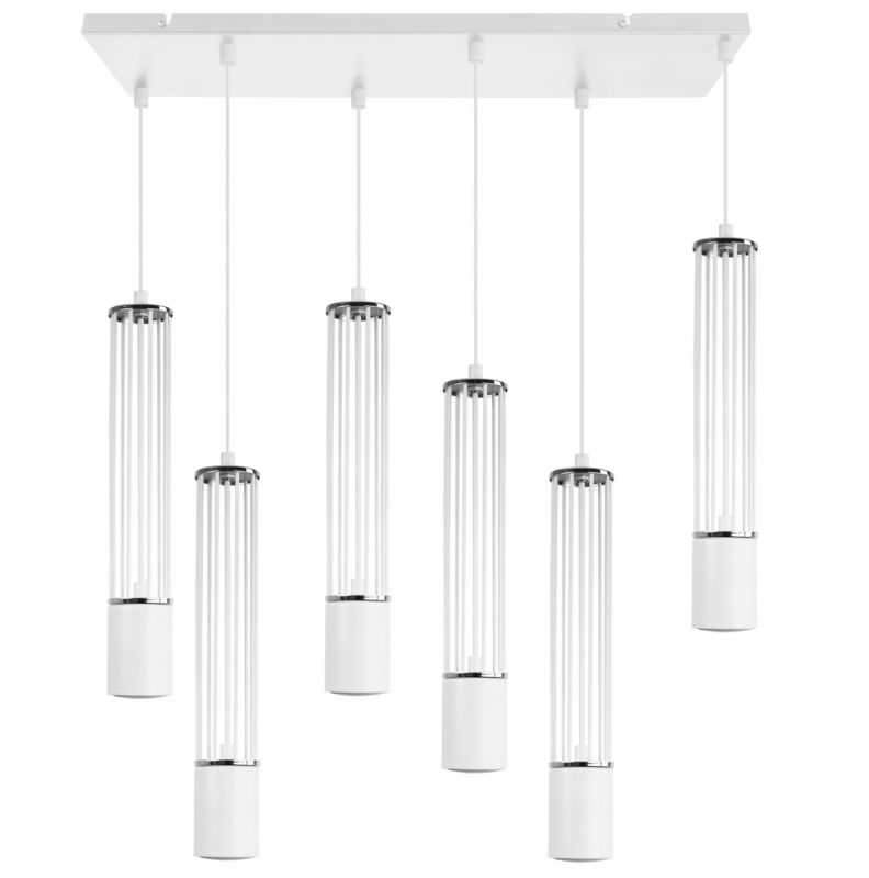 Lampa sufitowa wisząca Light Home LH Aria 6x GU10 biały/srebrny 1szt.