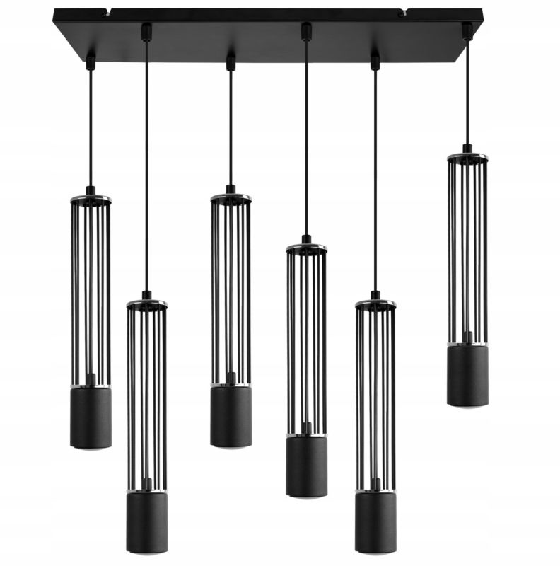 Lampa sufitowa wisząca Light Home LH Aria 6x GU10 czarny/srebrny 1szt.