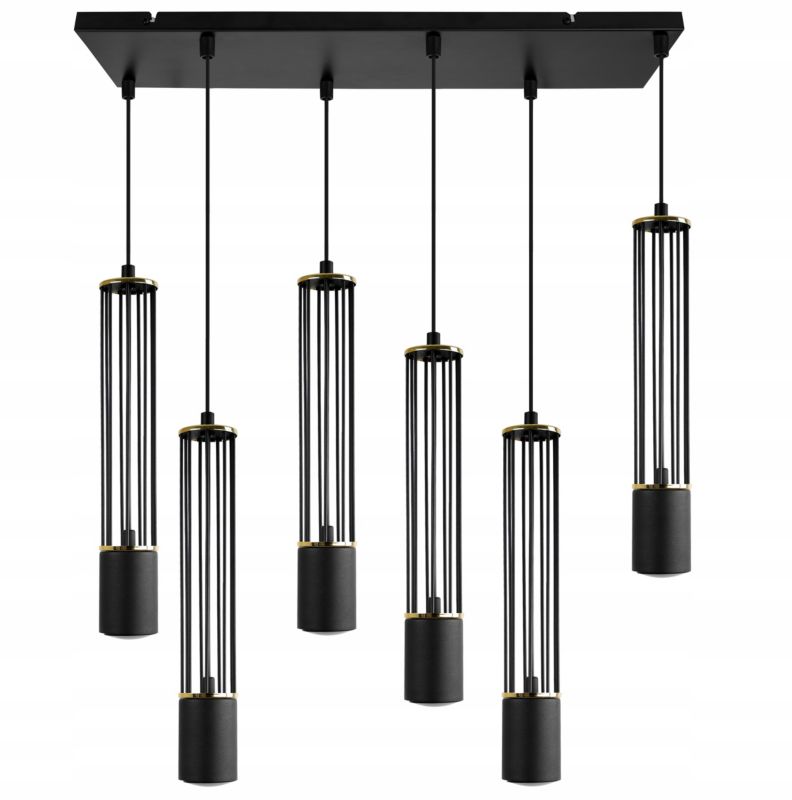 Lampa sufitowa wisząca Light Home LH Aria 6x GU10 czarny/złoty 1szt.