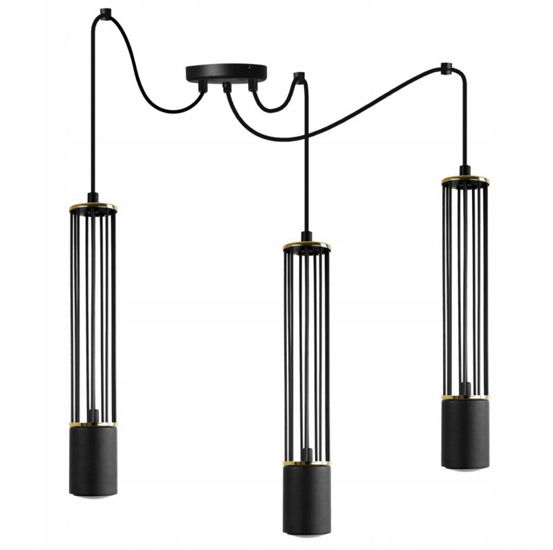 Lampa sufitowa wisząca Light Home LH Aria Spider 3x GU10 czarny/złoty 1szt.