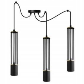 Lampa sufitowa wisząca Light Home LH Aria Spider 3x GU10 czarny/złoty 1szt.