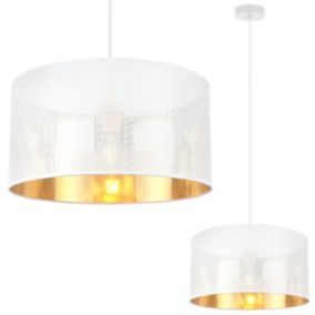 Lampa sufitowa wisząca Light Home LH Asti 1x E27 60W biały/złoty klosz 35cm 1szt.