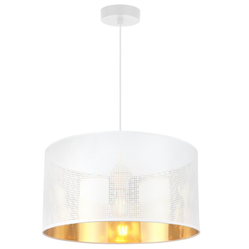 Lampa sufitowa wisząca Light Home LH Asti 1x E27 60W biały/złoty klosz 35cm 1szt.