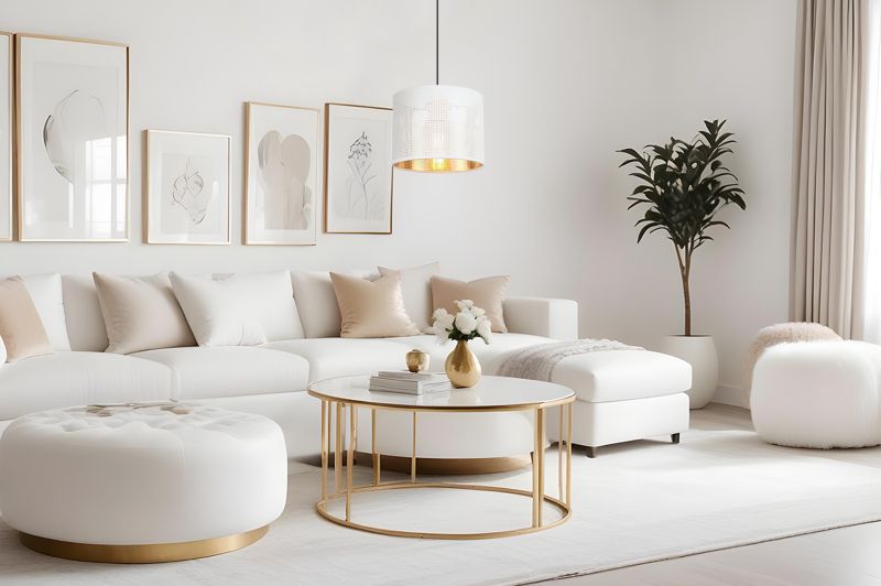 Lampa sufitowa wisząca Light Home LH Asti 1x E27 60W biały/złoty klosz podstawa czarna 20cm 1szt.