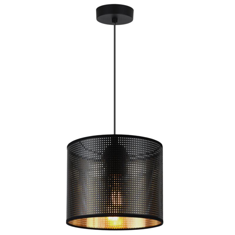 Lampa sufitowa wisząca Light Home LH Asti 1x E27 60W czarny/złoty klosz 20cm 1szt.
