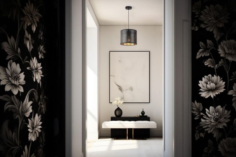 Lampa sufitowa wisząca Light Home LH Asti 1x E27 60W czarny/złoty klosz 20cm 1szt.
