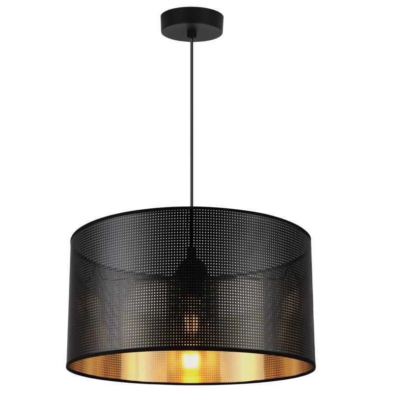 Lampa sufitowa wisząca Light Home LH Asti 1x E27 60W czarny/złoty klosz 35cm 1szt.