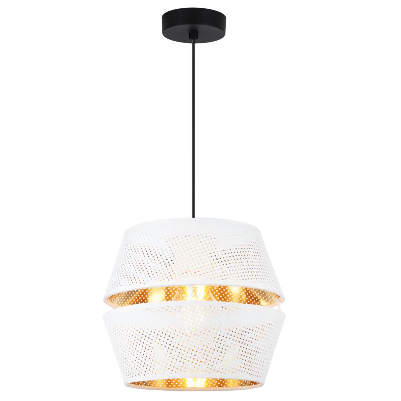 Lampa sufitowa wisząca Light Home LH Asti Duo 1x E27 60W biały podstawa czarna 1szt.