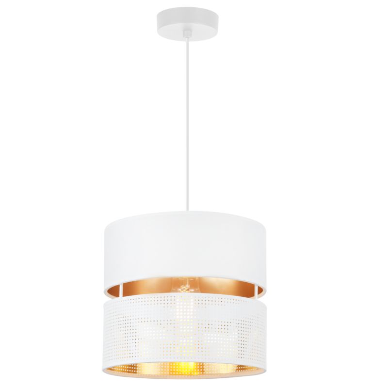 Lampa sufitowa wisząca Light Home LH Asti Duo 1x E27 60W klosz 20cm biały podstawa biała 1szt.