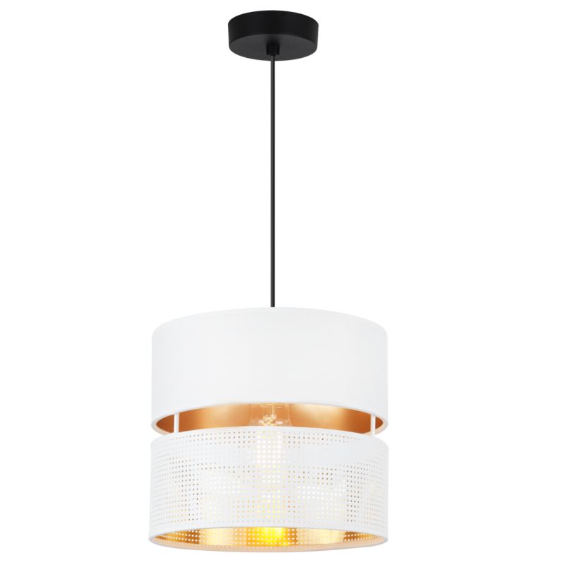Lampa sufitowa wisząca Light Home LH Asti Duo 1x E27 60W klosz 20cm biały podstawa czarna 1szt.