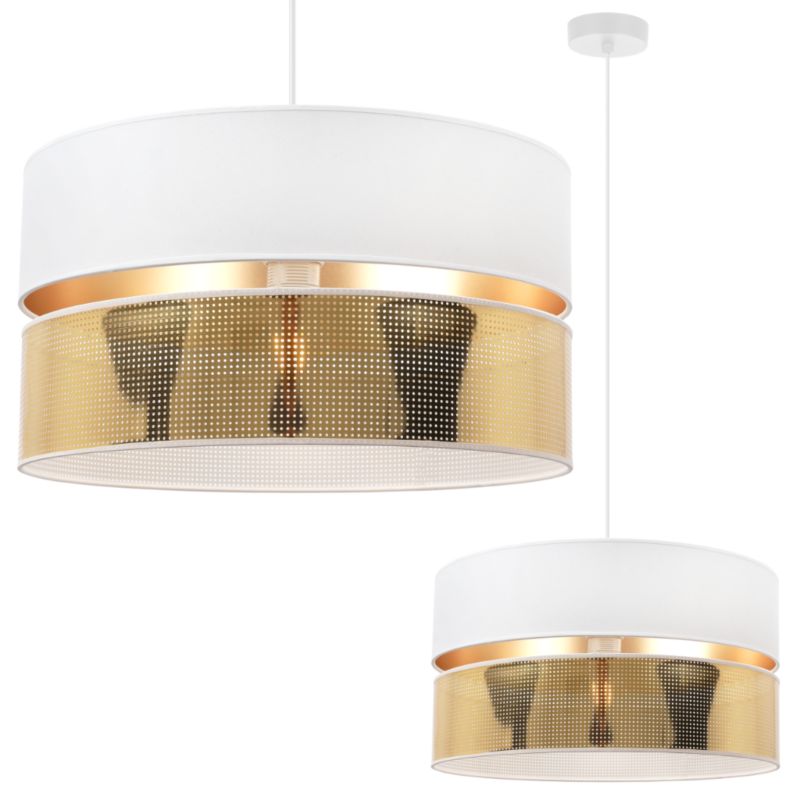 Lampa sufitowa wisząca Light Home LH Asti Duo 1x E27 60W klosz 40cm złoty podstawa czarna 1szt.