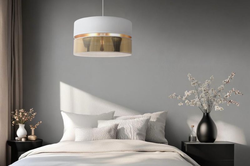 Lampa sufitowa wisząca Light Home LH Asti Duo 1x E27 60W klosz 40cm złoty podstawa czarna 1szt.