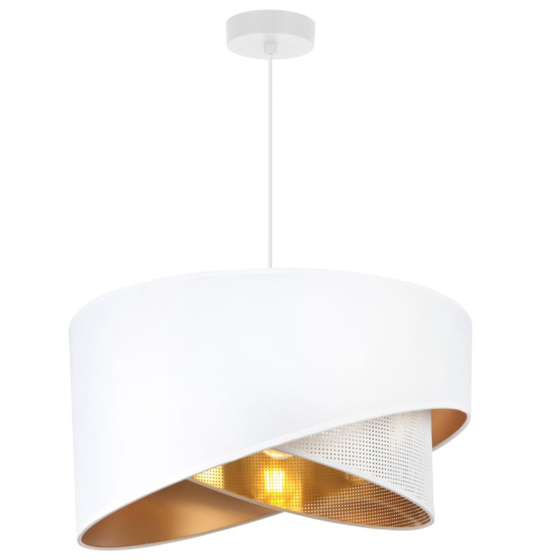 Lampa sufitowa wisząca Light Home LH Asti Skos A Biały 1x E27 60W biały/złoty 1szt.