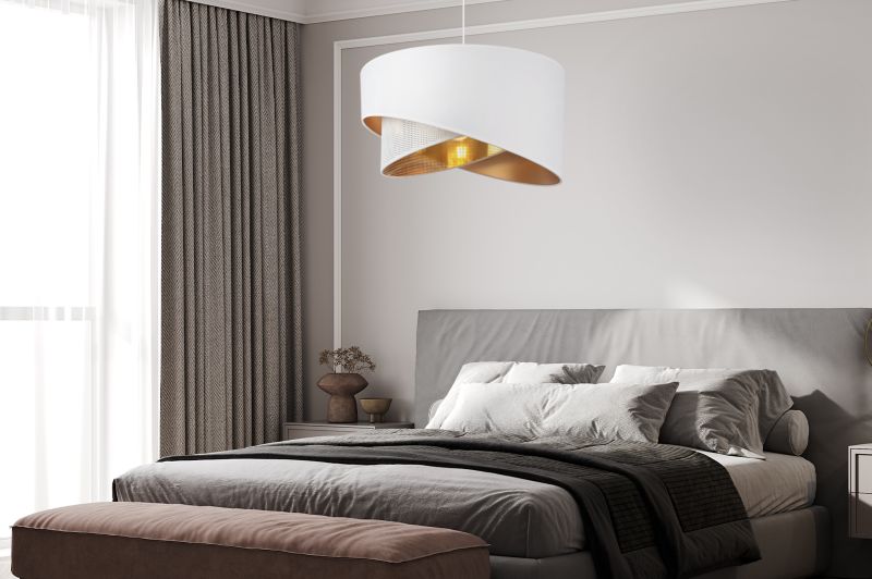 Lampa sufitowa wisząca Light Home LH Asti Skos A Biały 1x E27 60W biały/złoty 1szt.