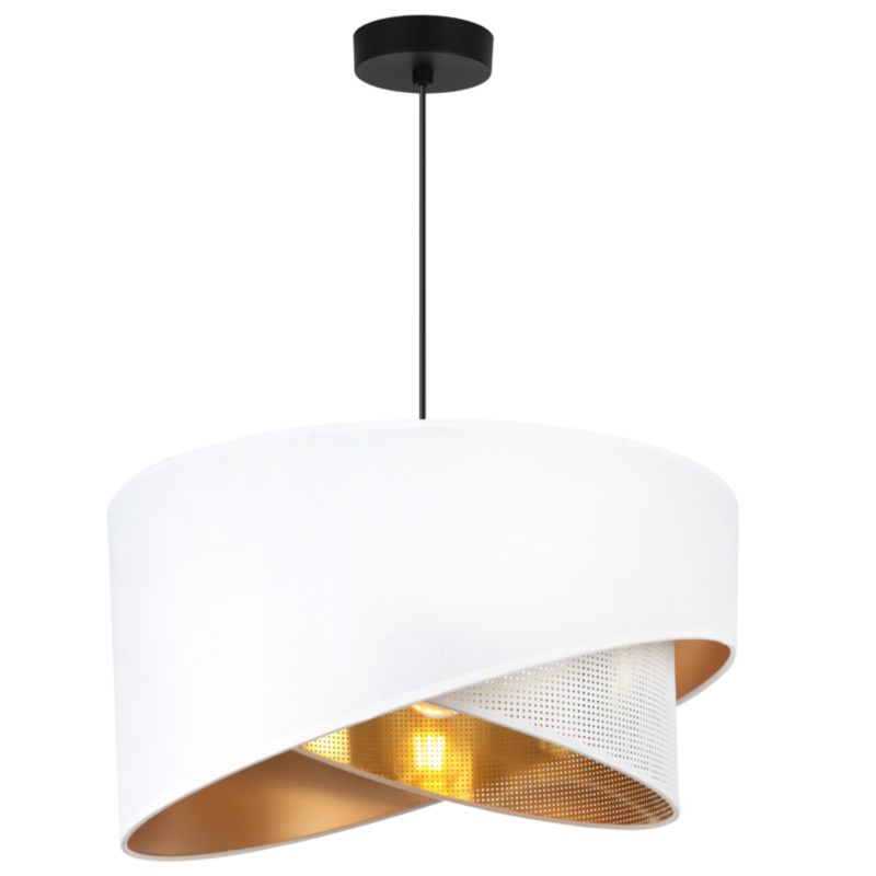 Lampa sufitowa wisząca Light Home LH Asti Skos A Biały 1x E27 60W czarny/złoty 1szt.