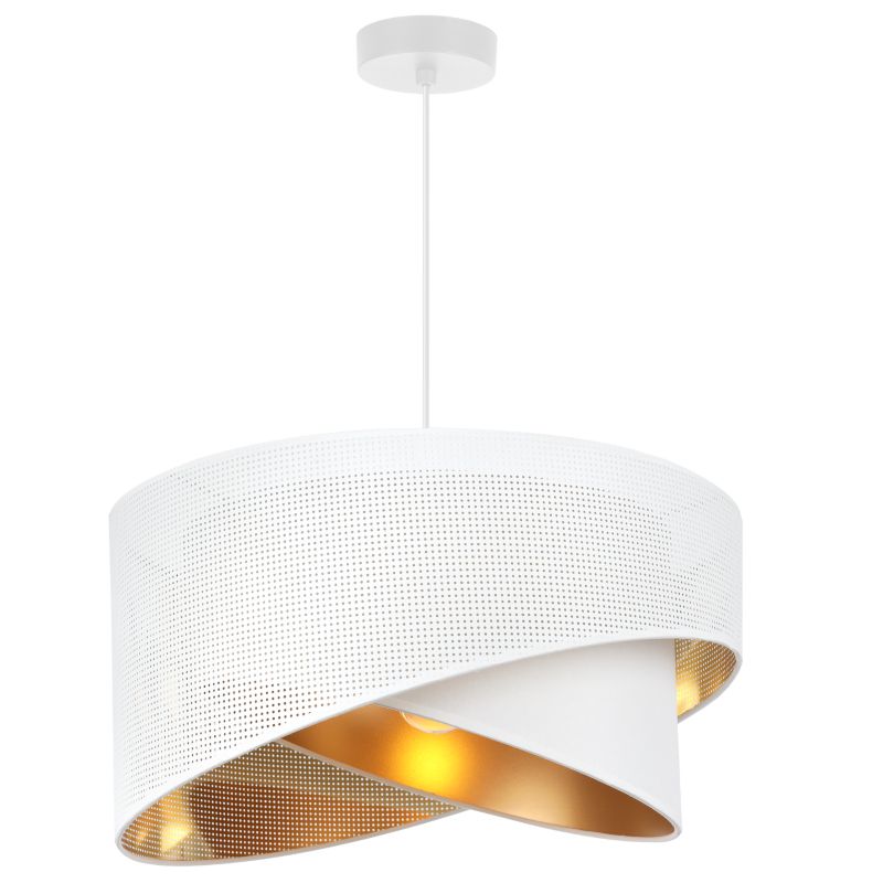 Lampa sufitowa wisząca Light Home LH Asti Skos B Biały 1x E27 60W biały/złoty 1szt.