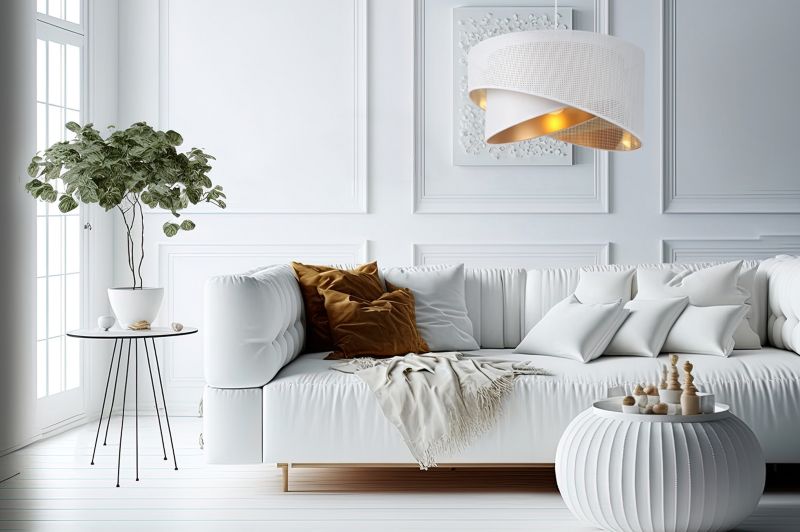 Lampa sufitowa wisząca Light Home LH Asti Skos B Biały 1x E27 60W biały/złoty 1szt.