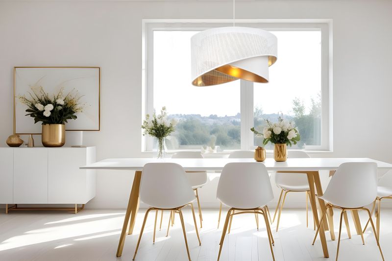 Lampa sufitowa wisząca Light Home LH Asti Skos B Biały 1x E27 60W biały/złoty 1szt.
