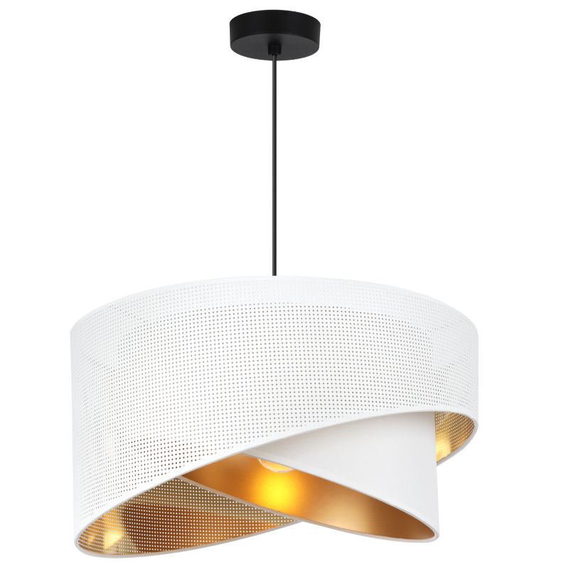 Lampa sufitowa wisząca Light Home LH Asti Skos B Biały 1x E27 60W czarny/złoty 1szt.