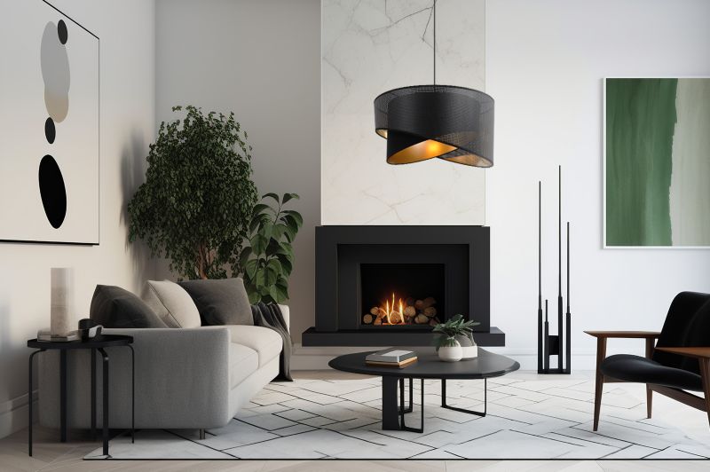 Lampa sufitowa wisząca Light Home LH Asti Skos B Czarny 1x E27 60W czarny/złoty 1szt.