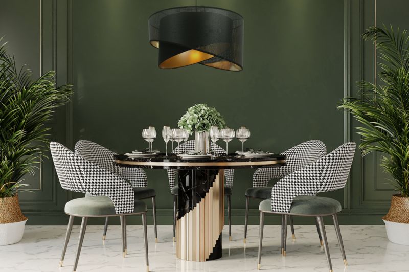 Lampa sufitowa wisząca Light Home LH Asti Skos B Czarny 1x E27 60W czarny/złoty 1szt.