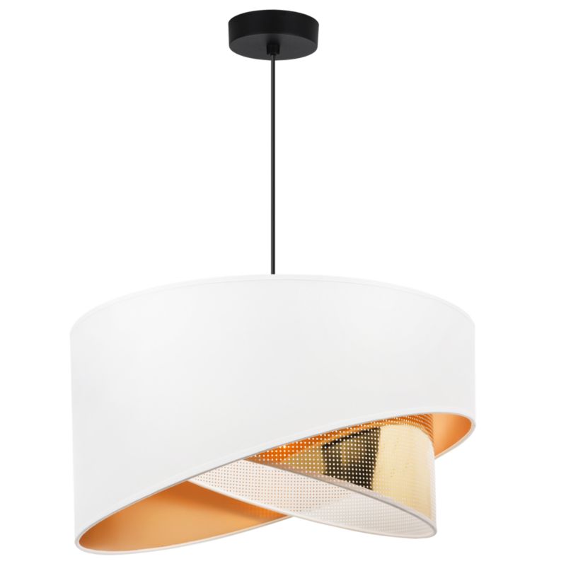 Lampa sufitowa wisząca Light Home LH Asti Skos C Biały 1x E27 60W czarny/złoty 1szt.