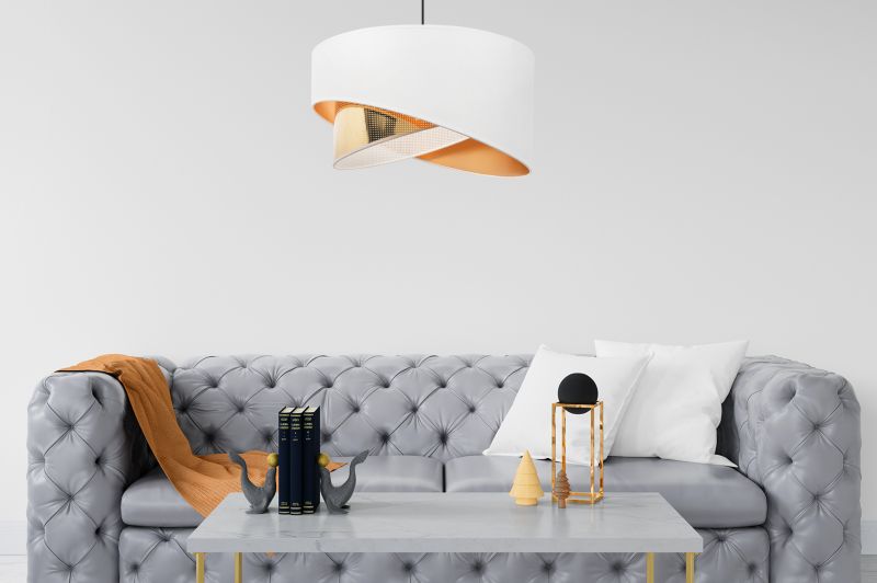Lampa sufitowa wisząca Light Home LH Asti Skos C Biały 1x E27 60W czarny/złoty 1szt.