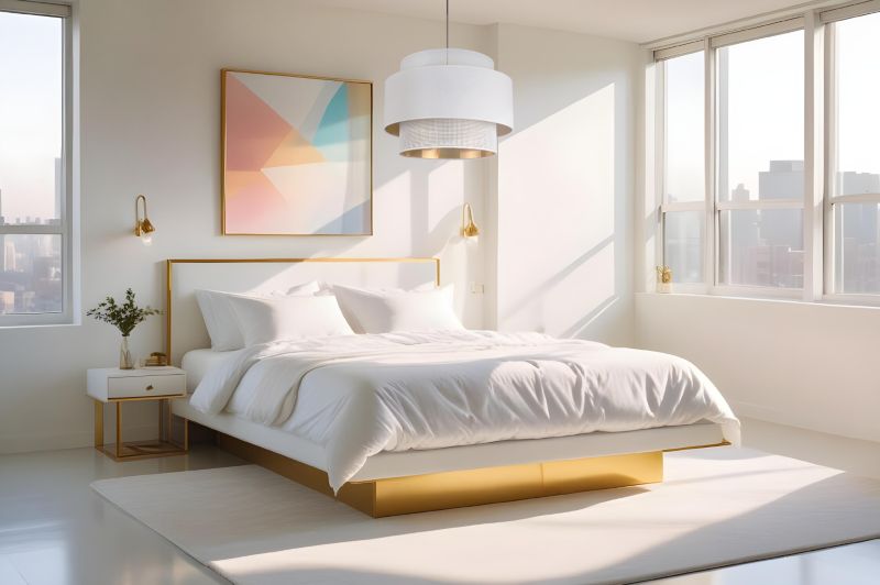 Lampa sufitowa wisząca Light Home LH Asti Trio 1x E27 60W klosz 45cm biały/złoty podstawa czarna 1szt.
