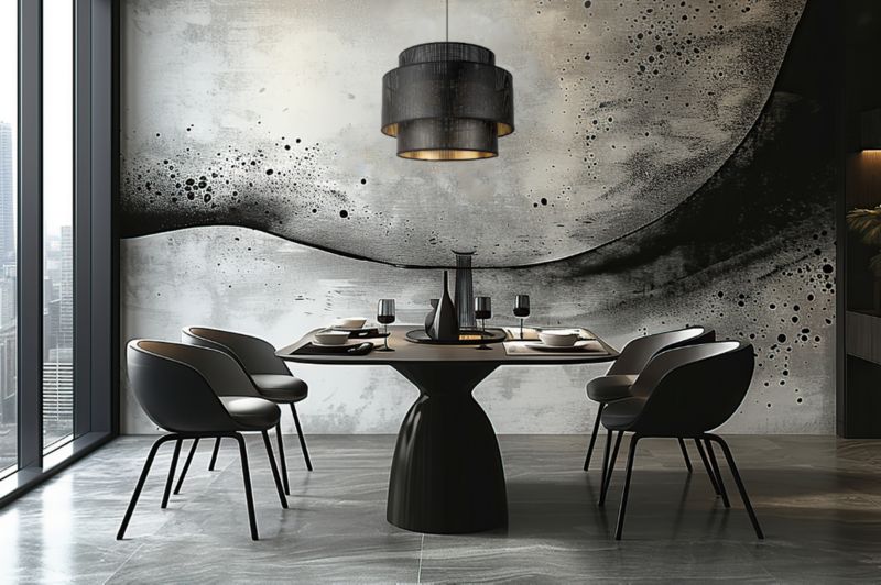 Lampa sufitowa wisząca Light Home LH Asti Trio 1x E27 60W klosz siatka 35cm czarny/złoty podstawa czarna 1szt.