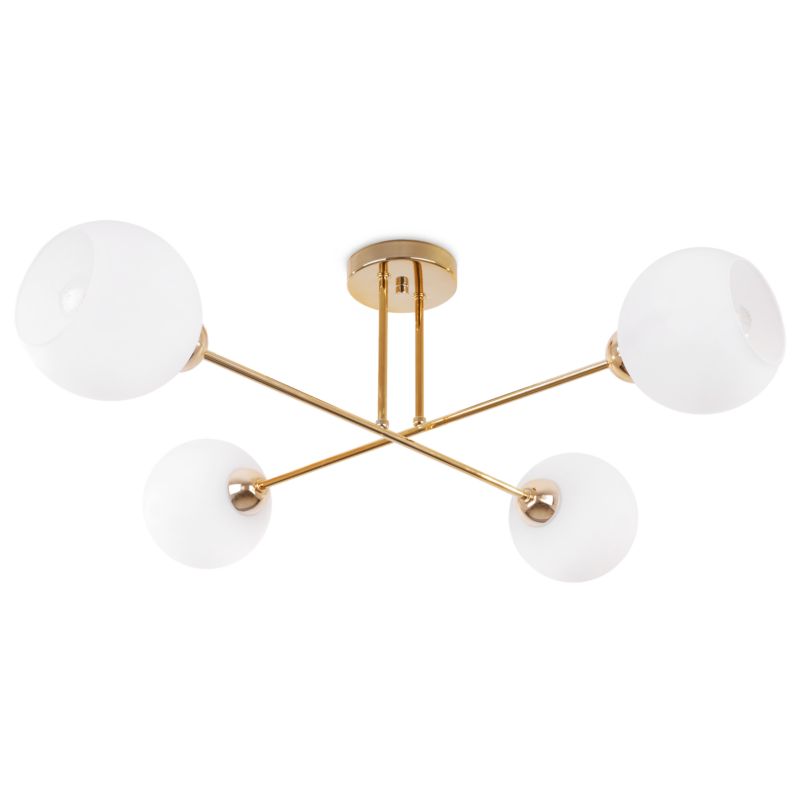 Lampa sufitowa wisząca Light Home LH Asturia 4x E27 60W złoty klosz biały 1szt.