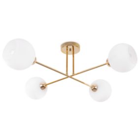 Lampa sufitowa wisząca Light Home LH Asturia 4x E27 60W złoty klosz biały 1szt.