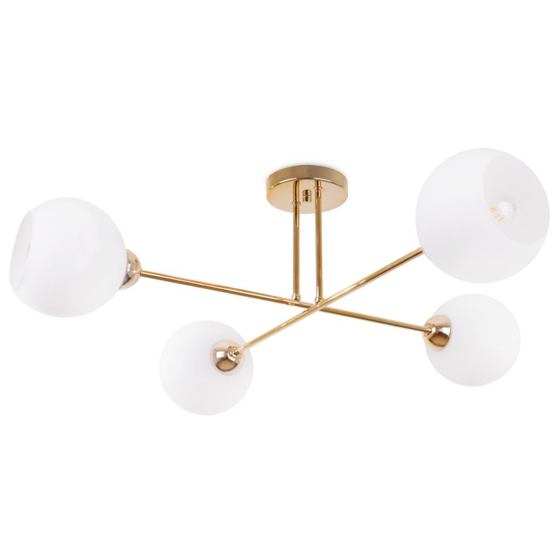 Lampa sufitowa wisząca Light Home LH Asturia 4x E27 60W złoty klosz biały 1szt.