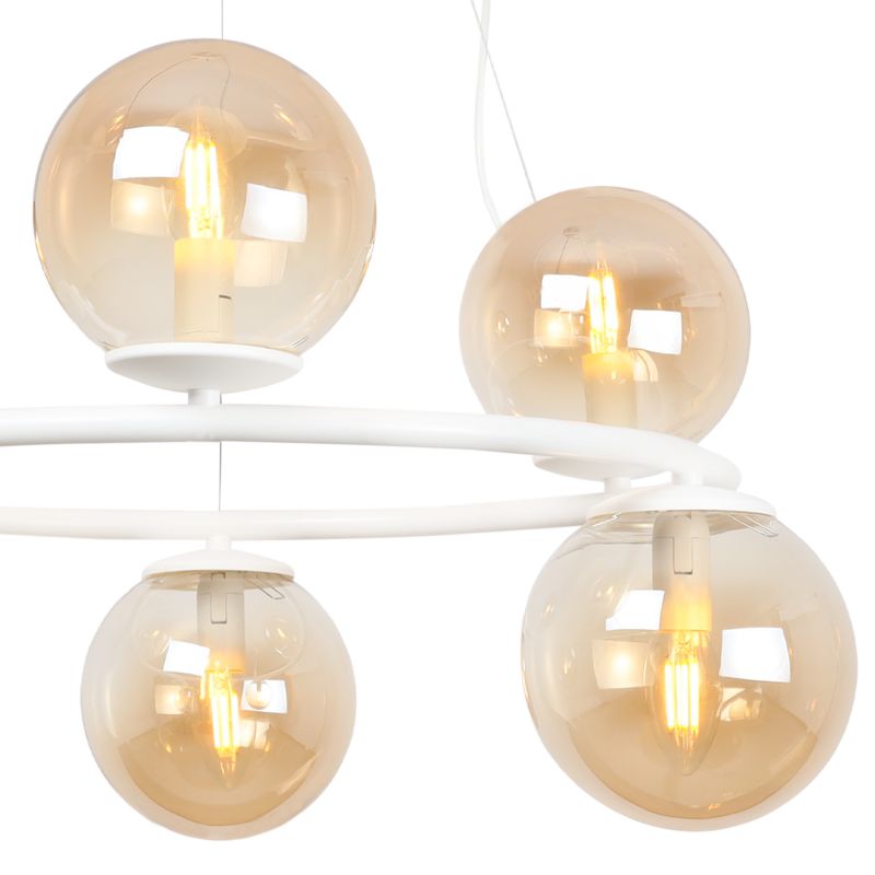 Lampa sufitowa wisząca Light Home LH Aura 6x E14 40W biały klosz miodowy 1szt.