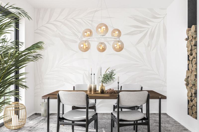 Lampa sufitowa wisząca Light Home LH Aura 6x E14 40W biały klosz miodowy 1szt.