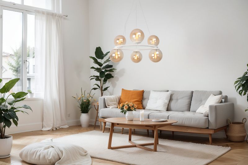 Lampa sufitowa wisząca Light Home LH Aura 6x E14 40W biały klosz miodowy 1szt.