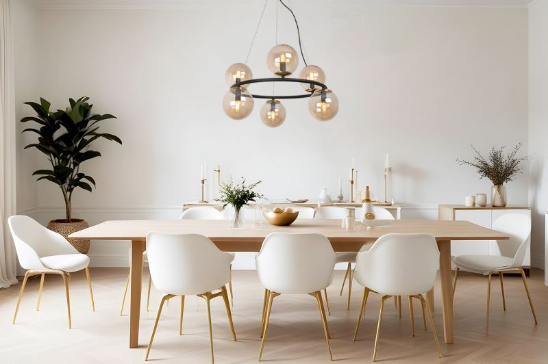 Lampa sufitowa wisząca Light Home LH Aura 6x E14 40W czarny/złoty klosz miodowy 1szt.