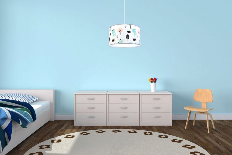 Lampa sufitowa wisząca Light Home LH Bambi dziecięca 1x E27 60W 35cm niebieska 1szt.