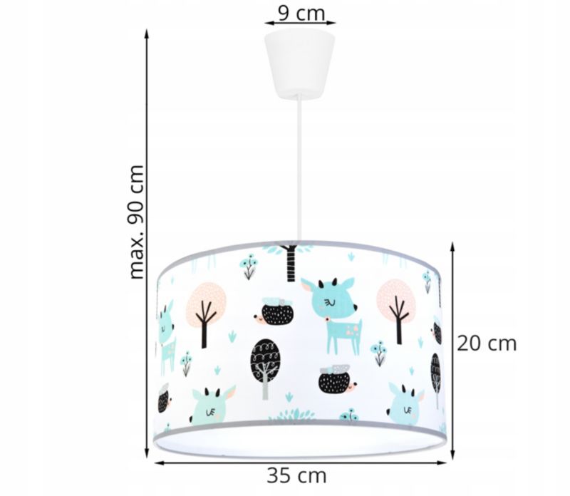 Lampa sufitowa wisząca Light Home LH Bambi dziecięca 1x E27 60W 35cm niebieska 1szt.