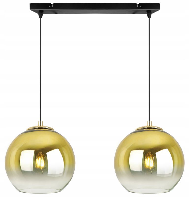 Lampa sufitowa wisząca Light Home LH Bergen Gold 2x E27 60W klosz 20cm złoty 1szt.