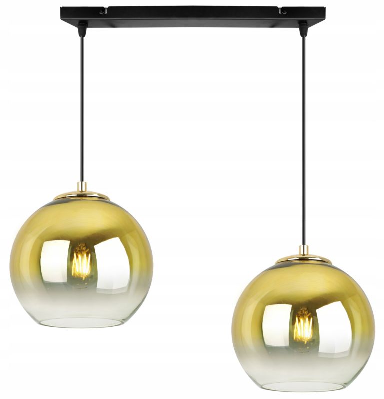 Lampa sufitowa wisząca Light Home LH Bergen Gold 2x E27 60W klosz 20cm złoty 1szt.