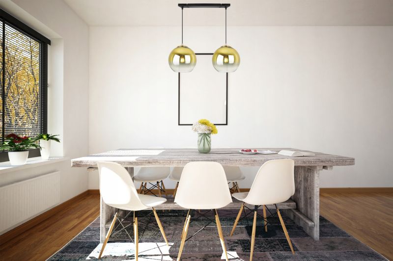 Lampa sufitowa wisząca Light Home LH Bergen Gold 2x E27 60W klosz 20cm złoty 1szt.