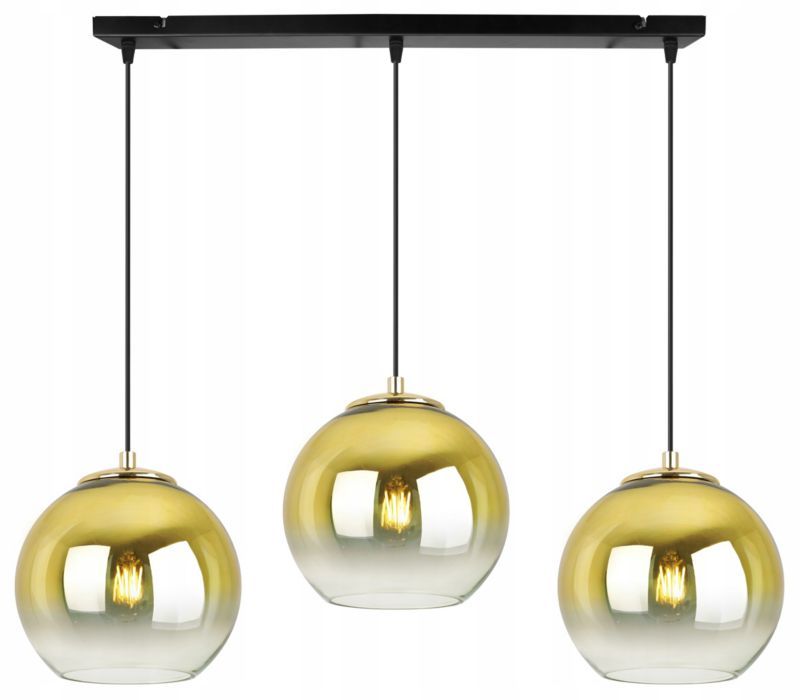 Lampa sufitowa wisząca Light Home LH Bergen Gold 3x E27 60W klosz 15cm złoty 1szt.